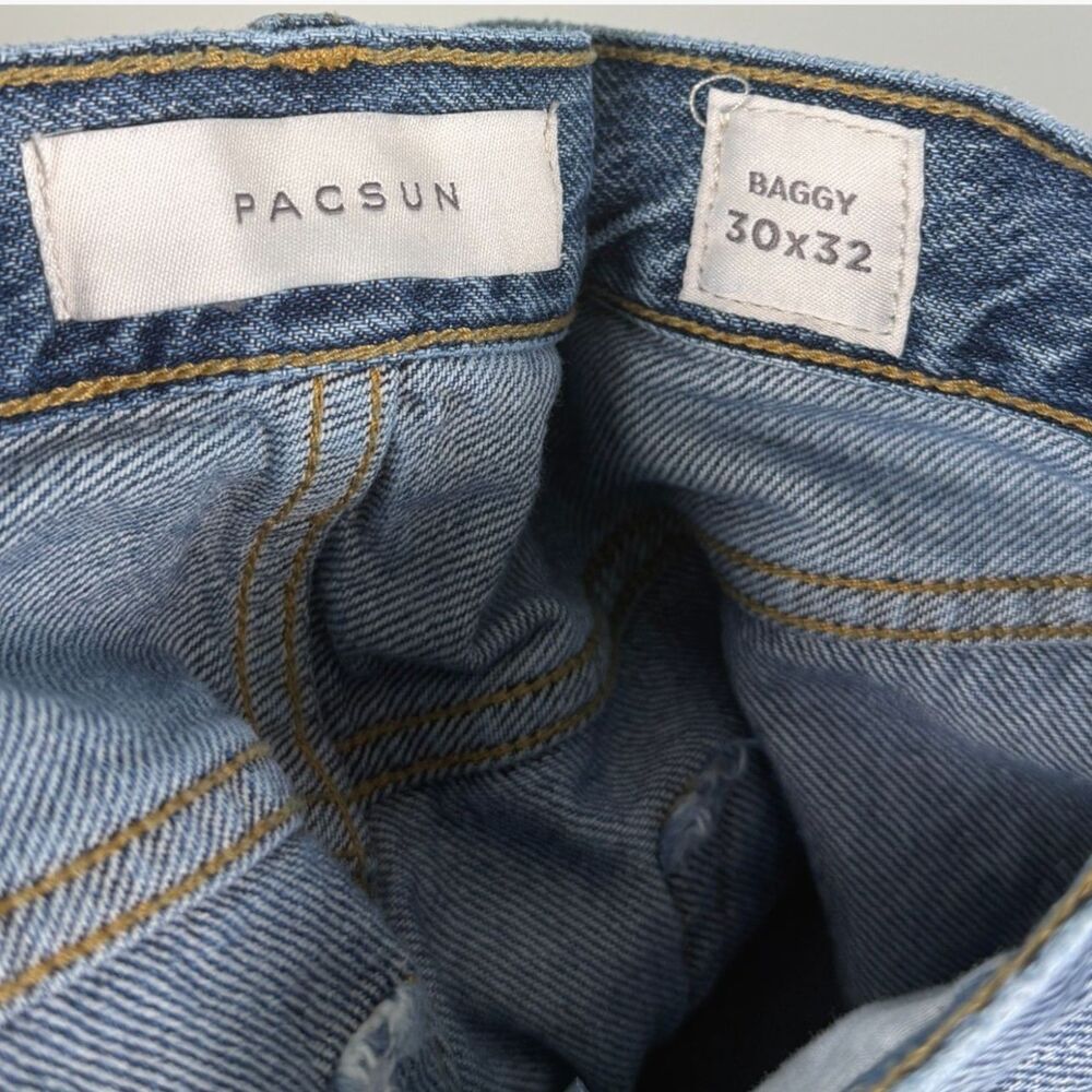 PacSun Baggy Jeans Mens 30x32 Light Wash Loose Fit Skater Y2K Denim - Picture 3 of 4